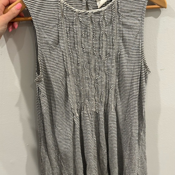 AKENI + KIN ANTHRO black and white striped baby doll tank top SMALL - Picture 8 of 8